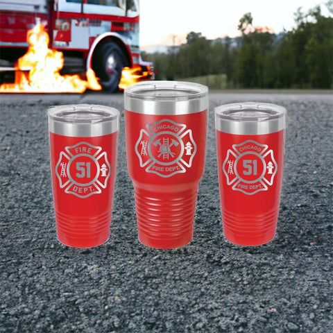 Custom Fire Department Tumblers | Fire Fighter Tumbler | Fire Fighter Gift | Maltese Gift | Maltese Cross | Fire Dept | Rescue | Stainless