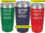 Custom Tumbler | Add Your Own Text | Insulated | Personalized | Laser Engraved | Stainless Steel | Business Logo | Sports Team | School