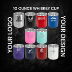 Custom Personalized 10oz Whiskey Lowball Tumbler Stainless Cup | Insulted | Sports | School | Fundraiser | Promo Item | Wedding | Groomsmen