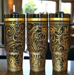 SHIPS NEXT DAY 40oz Black & Copper Tumblers | Blank | Unbranded | Laser Engraving |