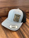 Whiskey Label Dad Hat | Custom Dad Gift | Snapback Hat | Dad | Trucker Hat | Gifts for Dad | Patch Hat | Dad | Parents | Father's Day