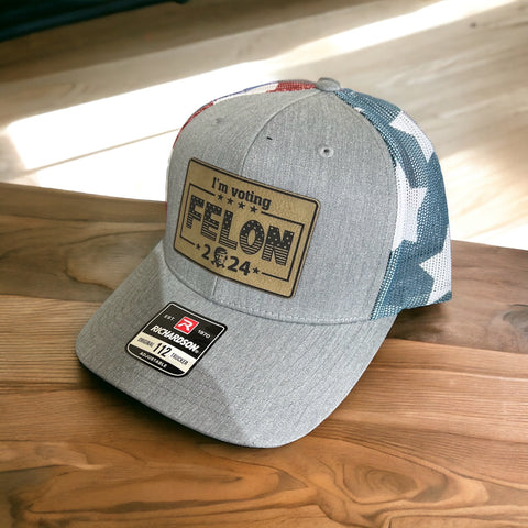 I’m Voting FELON Trump Hat | Trendy Hat | Hat Trend | Funny Hat | Funny Hats For Men | President | Election | Custom Made | Patch |