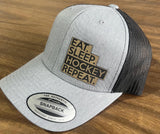 Eat Sleep Hockey Repeat with Patch | Trendy Hat | Hat Trend | Funny Hat | Funny Hockey Hats | Tumbler | Hockey | Outdoor | Gift