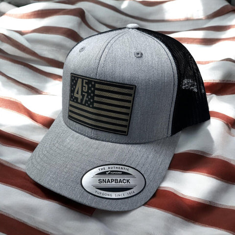 Trump Trucker Hat - Donald Trump - 45 47 - Political Hat - Trump Merchandise - Trump for President 2024 - Patriotic Flag